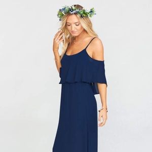 SMYM - Caitlin Ruffle Maxi Dress - Navy - Small